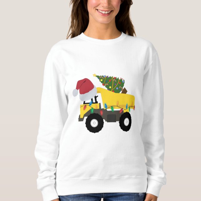 Christmas Construction Trucks Sweatshirt (Front)