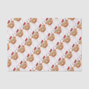 christmas coo Highland Cow with Christmas Hat Tissue Paper