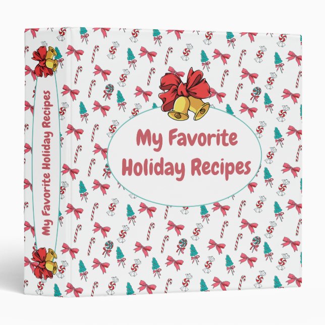 Christmas Cookbook Recipes Binder (Front/Spine)