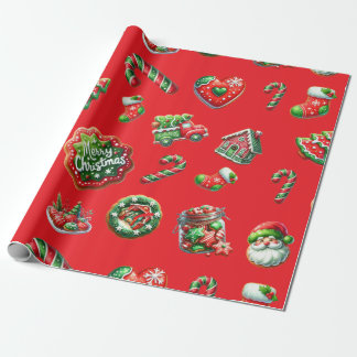Christmas cookie baker pattern wrapping paper