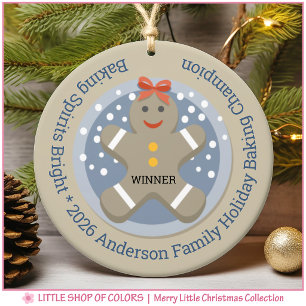 Christmas Cookie Baking Contest Winner Ceramic Ornament