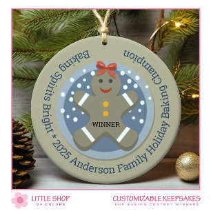 Christmas Cookie Baking Contest Winner Ceramic Ornament