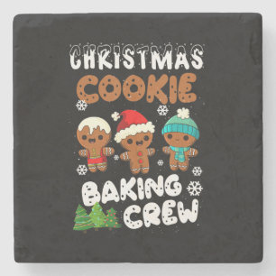 Christmas cookie baking crew   christmas present stone coaster