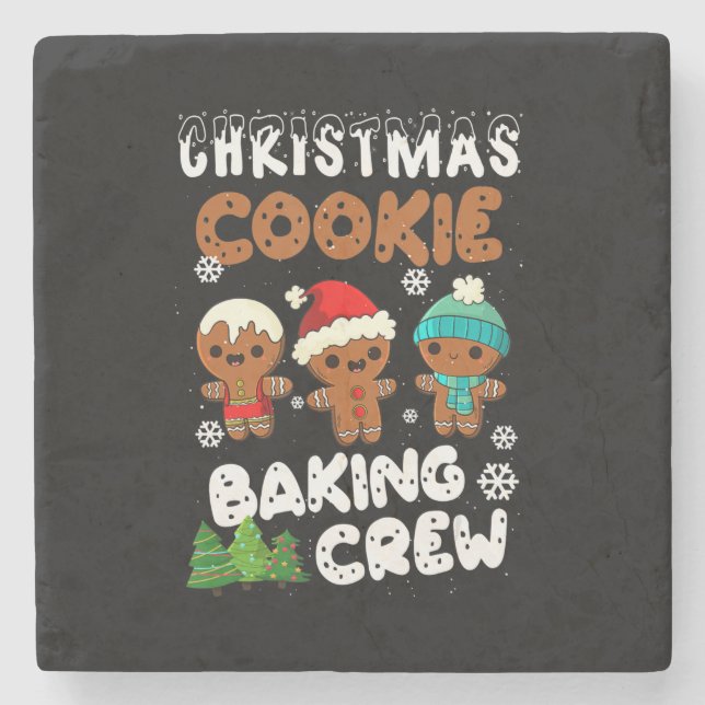 Christmas cookie baking crew | christmas present stone coaster (Front)
