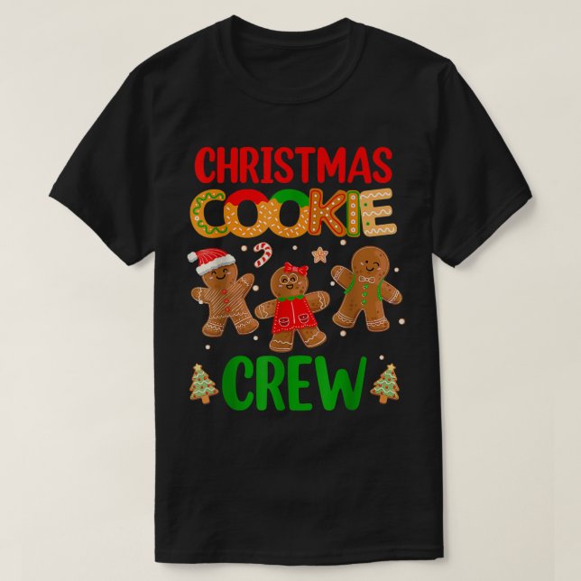 Christmas Cookie Baking Crew Family Gingerbread Te T-Shirt (Design Front)