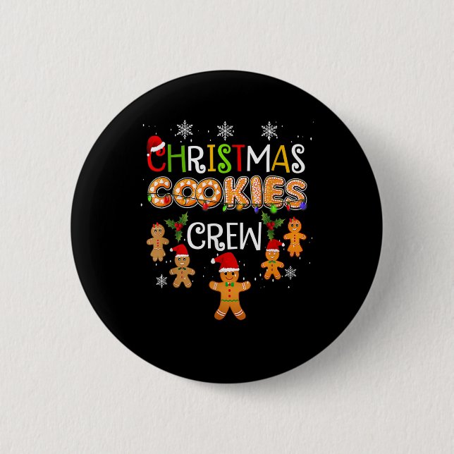 Christmas Cookie Baking Crew Funny Pyjamas Family  2 Inch Round Button (Front)