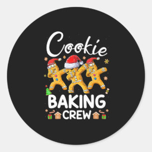 Christmas Cookie Baking Crew Funny Pyjamas Family Classic Round Sticker
