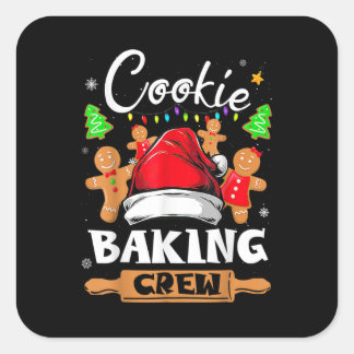 Christmas Cookie Baking Crew Funny Pyjamas Family Square Sticker
