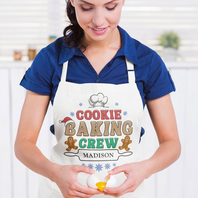 Christmas Cookie Baking Crew Team Funny Holiday Apron (Creator Uploaded)