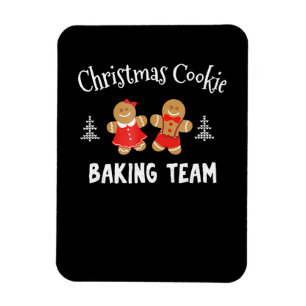 Christmas cookie baking team   gingerbread man magnet