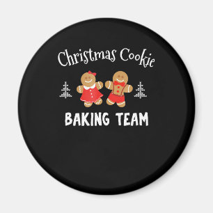 Christmas cookie baking team   gingerbread man magnet