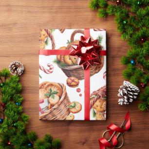 Christmas Cookie Baskets Wrapping Paper