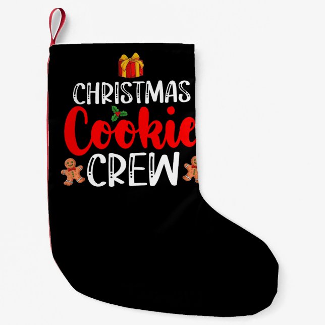 Christmas Cookie Crew Family Pyjamas Xmas Holiday Small Christmas Stocking (Front)