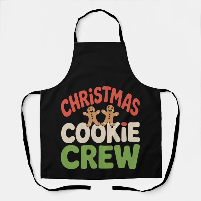 Christmas Cookie Crew Gingerbread Holiday Xmas Apron (Front)