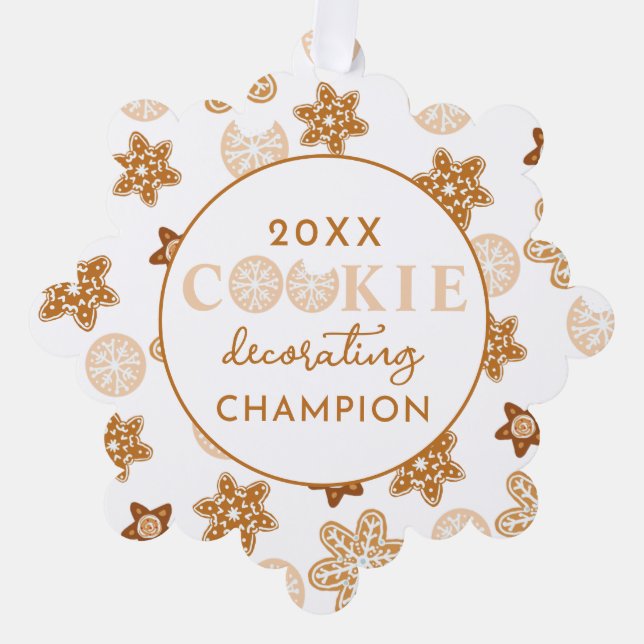 Christmas Cookie Decorating Champion Prize Ornament Card (Front)