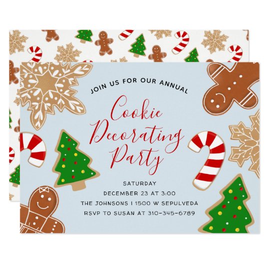 Christmas Cookie Decorating Holiday Party Invitation Zazzle ca