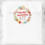Christmas Cookie Decorating Kit Label<br><div class="desc">Make your Christmas cookie decorating party extra special with these customizable sticker labels. Perfect for creating a festive cookie decorating kit for each guest, these labels are ideal for holiday parties, neighbour get-togethers, or even a low-key birthday celebration during winter break. Whether you're planning a fun kids' activity or a...</div>
