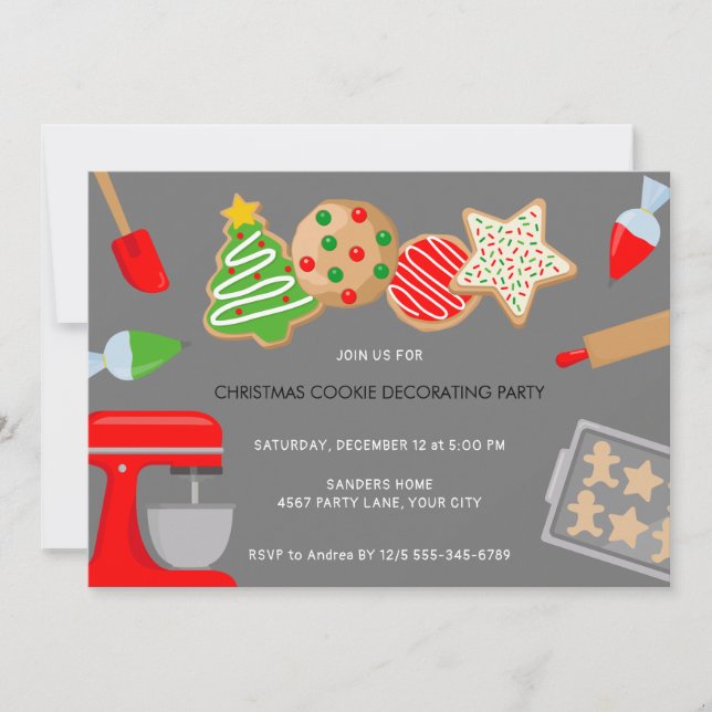 CHRISTMAS COOKIE DECORATING PARTY INVITATION (Front)