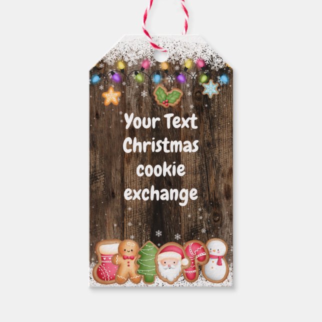 Christmas Cookie Exchange Custom Gift Tags (Front)