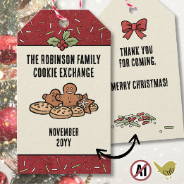 Christmas Cookie Exchange Favour Tags