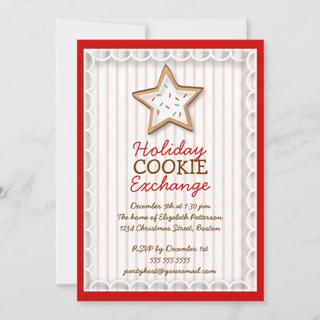 Christmas Cookie Exchange Holiday Sweet Invitation (Devant)
