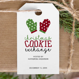 Christmas Cookie Exchange Party Holiday Oven Mitts Gift Tags