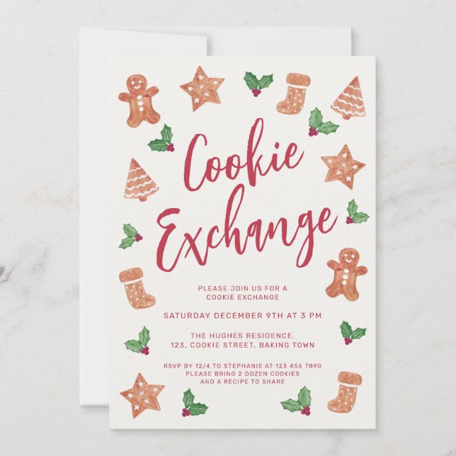Christmas Cookie Exchange Party Invitation (Front)