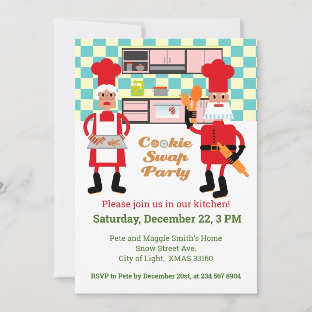 Christmas Cookie Exchange Party  Invitation (Front)
