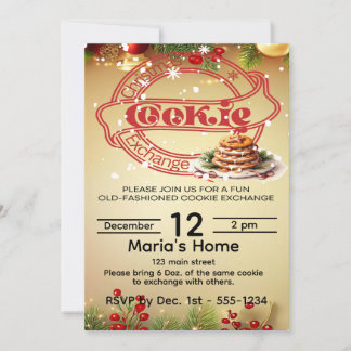 Christmas Cookie Exchange Party Invitations Cards