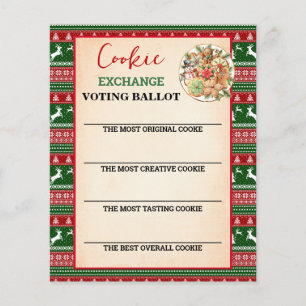 Christmas Cookie Exchange Voting Card Flyer