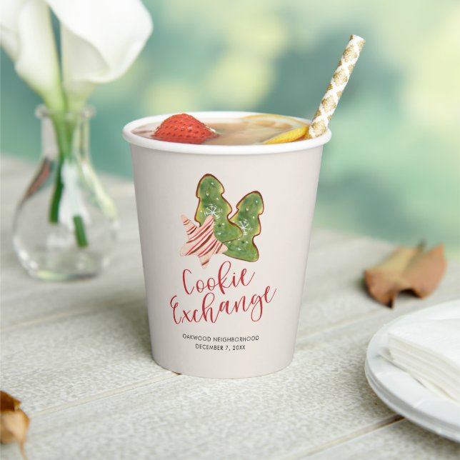 Christmas Cookie Exchange Watercolor Cookie Paper Cups (Insitu)