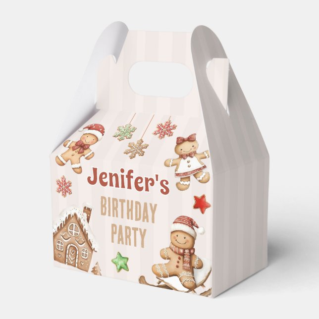  Christmas Cookie Gingerbread Birthday Favor Box (Front Side)