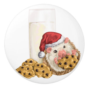 Christmas Cookie Hog Ceramic Knob