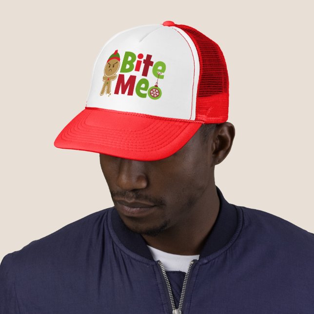 Christmas cookie Holiday bite me hat (In Situ)