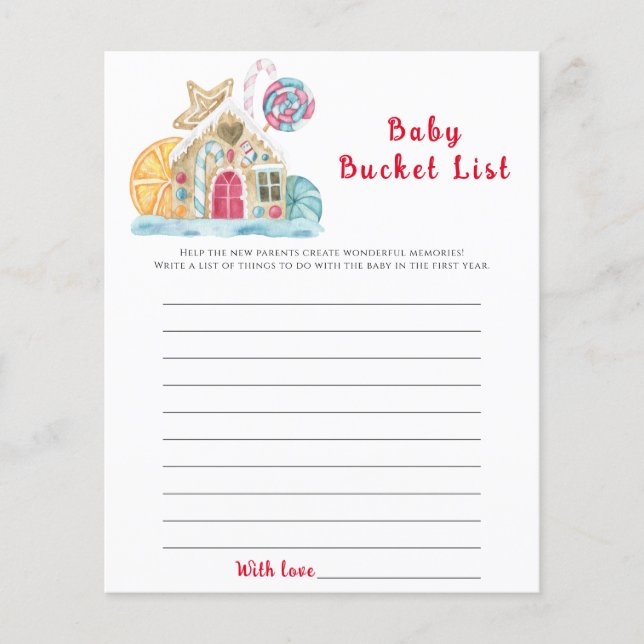 Christmas cookie house | Baby bucket list game (Front)