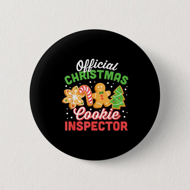 Christmas Cookie Inspector Dad  2 Inch Round Button (Front)