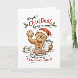 Christmas Cookie Inspector Watercolor Card
