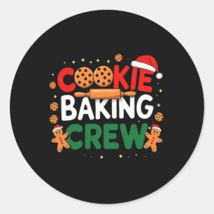 Christmas Cookie King Crew Pajamas King Family Fun Classic Round Sticker