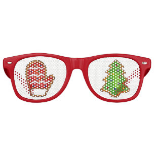 Christmas Cookie Mitten Tree Xmas Festive Holiday Retro Sunglasses