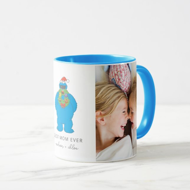 Christmas Cookie Monster | Best Mom - Photo Mug (Front Right)