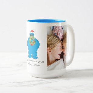 Christmas Cookie Monster   Grandma - Photo Two-Tone Coffee Mug