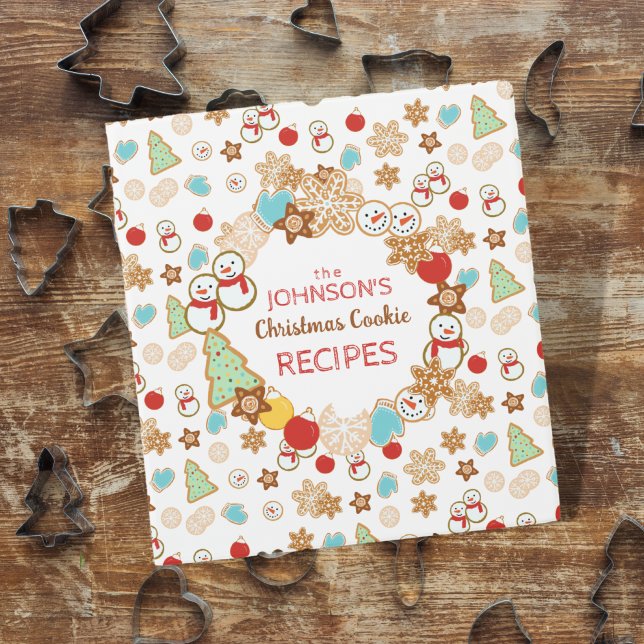 Christmas Cookie Patterned Holiday Recipe Book Binder (Creator Uploaded)
