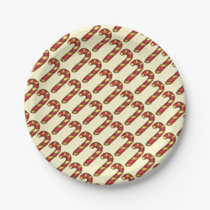 Christmas Cookie Peppermint Candy Cane Holiday Paper Plate