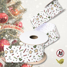  Christmas Cookie Sprinkles Festive  Satin Ribbon