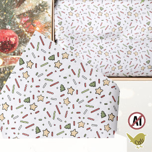  Christmas Cookie Sprinkles Festive  Tissue Paper