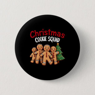 Christmas Cookie Squad Festive Gingerbread Holiday 2 Inch Round Button