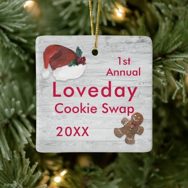 Christmas Cookie Swap Ceramic Ornament (Tree)