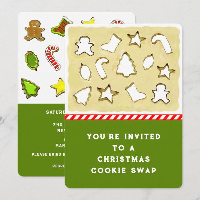 Christmas Cookie Swap Exchange Invitation (Front/Back)