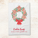 Christmas Cookie Swap Kitchen Towel<br><div class="desc">This Cookie Swap kitchen towel is decorated with a watercolor wreath of Christmas cookies and seasonal greenery.
Easily customizable.
Original Watercolor © Michele Davies.</div>