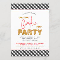 Christmas Cookie Swap Party Christmas Plaid